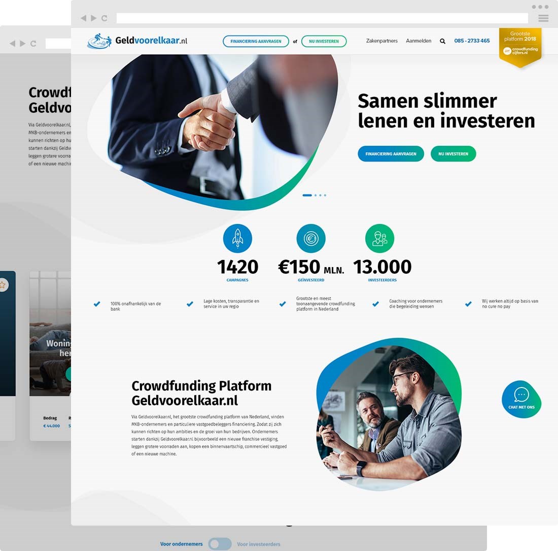 Redesign crowdfunding platform Geldvoorelkaar.nl in Umbraco