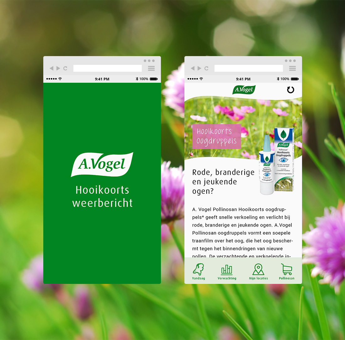 Ontwikkeling hooikoorts app voor A. Vogel