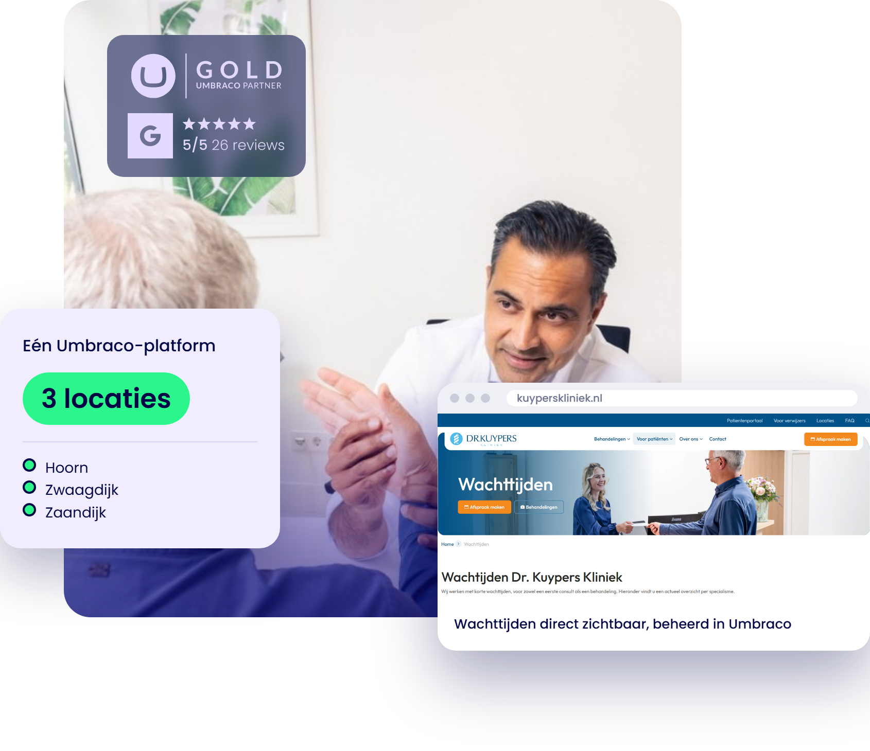 Umbraco-website van Dr. Kuypers Kliniek, gebouwd door Umbraco Gold Partner Nedfinity