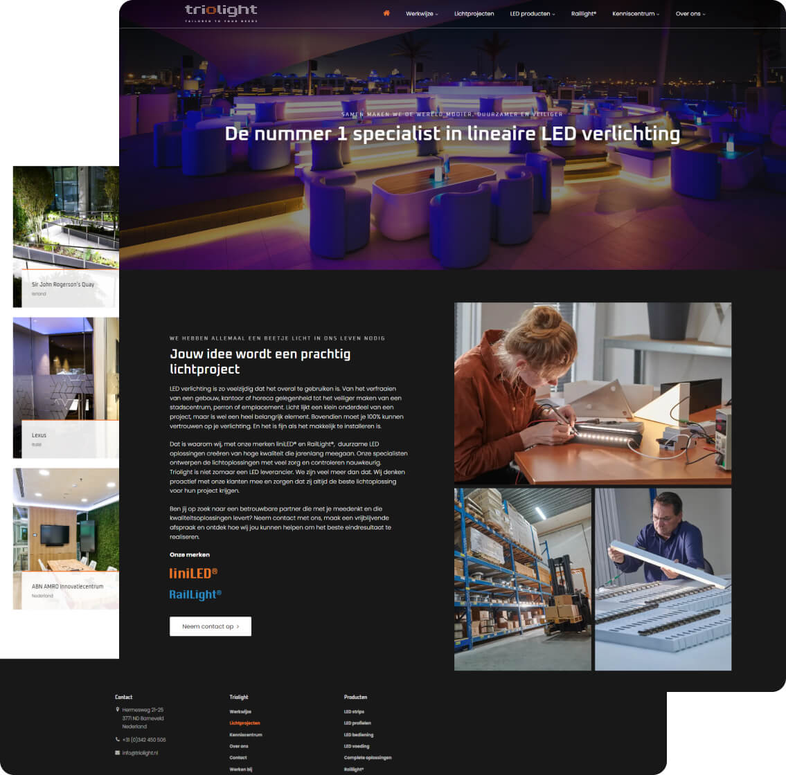 Webdevelopment en digital marketing voor Triolight